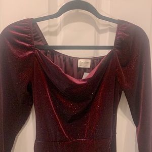Peach Love California sparkly burgundy iridescent colored Mini dress size S